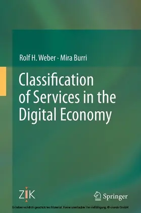 Weber / Burri | Classification of Services in the Digital Economy | E-Book | sack.de