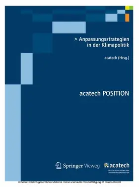 acatech |  Anpassungsstrategien in der Klimapolitik | eBook | Sack Fachmedien