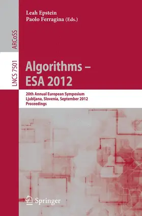Ferragina / Epstein | Algorithms -- ESA 2012 | Buch | 978-3-642-33089-6 | sack.de