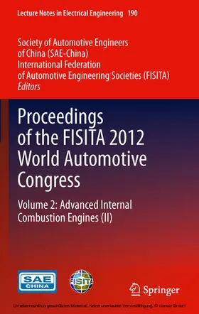 SAE-China / FISITA | Proceedings of the FISITA 2012 World Automotive Congress | E-Book | sack.de