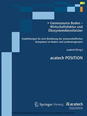 acatech |  Georessource Boden – Wirtschaftsfaktor und Ökosystemdienstleister | eBook | Sack Fachmedien