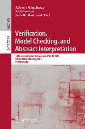 Giacobazzi / Berdine / Mastroeni |  Verification, Model Checking, and Abstract Interpretation | eBook | Sack Fachmedien