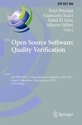 Petrinja / Sillitti / Succi |  Open Source Software: Quality Verification | Buch |  Sack Fachmedien