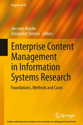 vom Brocke / Simons |  Enterprise Content Management in Information Systems Research | eBook | Sack Fachmedien