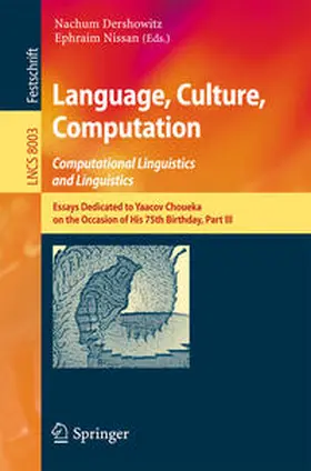 Dershowitz / Nissan | Language, Culture, Computation: Computational Linguistics and Linguistics | E-Book | sack.de