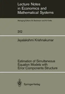 Krishnakumar |  Estimation of Simultaneous Equation Models with Error Components Structure | eBook | Sack Fachmedien