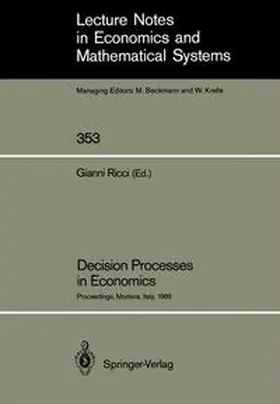 Ricci |  Decision Processes in Economics | eBook | Sack Fachmedien
