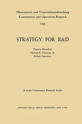 Marschak / Glennan / Summers |  Strategy for R&D: Studies in the Microeconomics of Development | Buch |  Sack Fachmedien