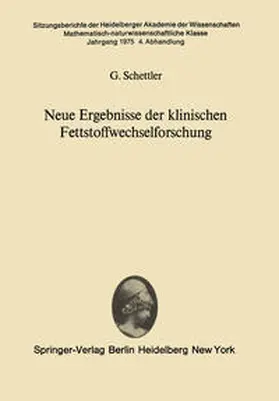 Schettler |  Neue Ergebnisse der klinischen Fettstoffwechselforschung | eBook | Sack Fachmedien
