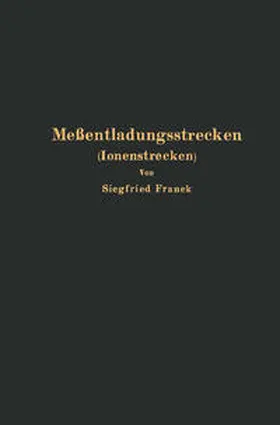 Franck | Meßentladungsstrecken (Ionenstrecken) | E-Book | sack.de