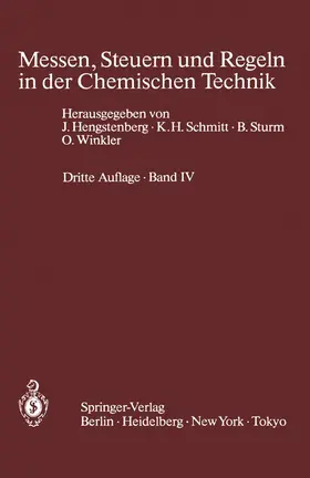 Hengstenberg / Winkler / Sturm |  Messen, Steuern und Regeln in der Chemischen Technik | Buch |  Sack Fachmedien