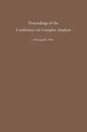 Aeppli / Röhrl / Calabi |  Proceedings of the Conference on Complex Analysis | Buch |  Sack Fachmedien