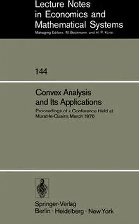 Auslender | Convex Analysis and Its Applications | E-Book | sack.de