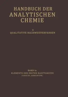 Fresenius / Jander |  Elemente der Ersten Hauptgruppe (Einschl. Ammonium) | Buch |  Sack Fachmedien