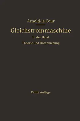 La Cour |  Die Gleichstrommaschine | Buch |  Sack Fachmedien