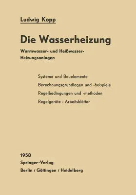 Kopp |  Die Wasserheizung | Buch |  Sack Fachmedien