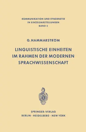 Hammarström |  Linguistische Einheiten im Rahmen der modernen Sprachwissenschaft | Buch |  Sack Fachmedien