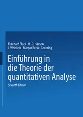 Fluck / Becke-Goehring |  Einführung in die Theorie der quantitativen Analyse | eBook | Sack Fachmedien