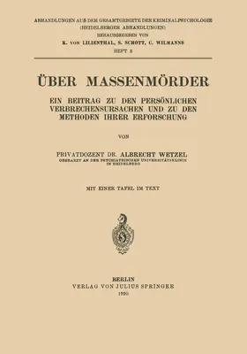 Wetzel |  Über Massenmörder | Buch |  Sack Fachmedien