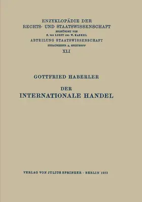 Haberler | Der Internationale Handel | Buch | 978-3-642-50563-8 | sack.de