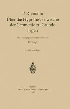 Riemann | Über die Hypothesen, welche der Geometrie zu Grunde liegen | E-Book | sack.de