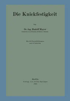 Mayer |  Die Knickfestigkeit | eBook | Sack Fachmedien