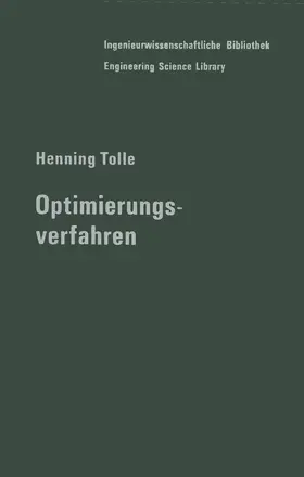 Tolle |  Optimierungsverfahren | Buch |  Sack Fachmedien