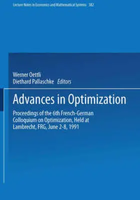 Oettli / Pallaschke |  Advances in Optimization | eBook | Sack Fachmedien