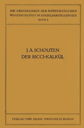 Schouten / Courant |  Der Ricci-Kalkül | Buch |  Sack Fachmedien