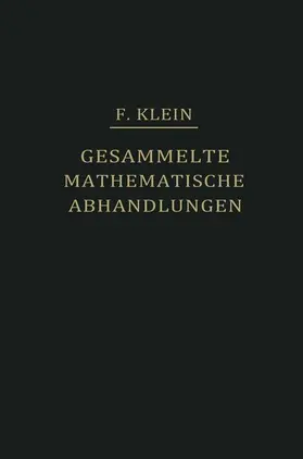 Klein / Fricke / Ostrowski |  Gesammelte Mathematische Abhandlungen I | Buch |  Sack Fachmedien