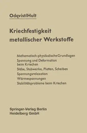 Odqvist / Hult |  Kriechfestigkeit metallischer Werkstoffe | eBook | Sack Fachmedien