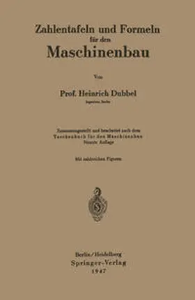 Dubbel |  Zahlentafeln und Formeln für den Maschinenbau | eBook | Sack Fachmedien