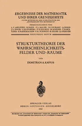 Kappos |  Strukturtheorie der Wahrscheinlichkeitsfelder und -Räume | eBook | Sack Fachmedien