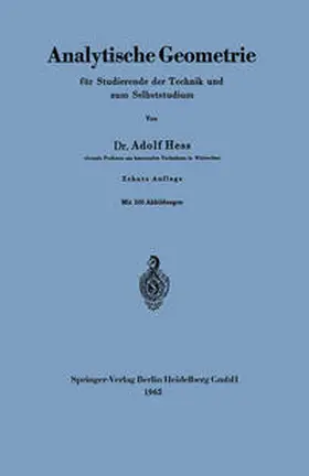Hess |  Analytische Geometrie für Studierende der Technik und zum Selbststudium | eBook | Sack Fachmedien