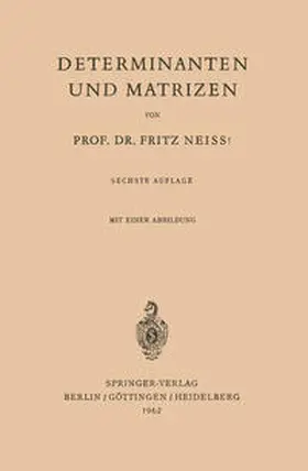Neiss |  Determinanten und Matrizen | eBook | Sack Fachmedien
