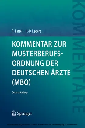 Ratzel / Lippert |  Kommentar zur Musterberufsordnung der deutschen Ärzte (MBO) | eBook | Sack Fachmedien