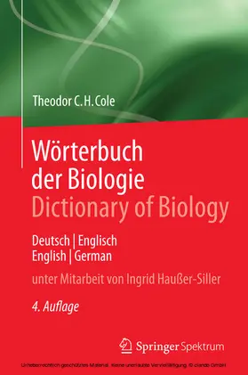 Cole |  Wörterbuch der Biologie Dictionary of Biology | eBook | Sack Fachmedien