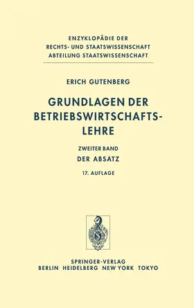 Gutenberg |  Grundlagen der Betriebswirtschaftslehre | Buch |  Sack Fachmedien