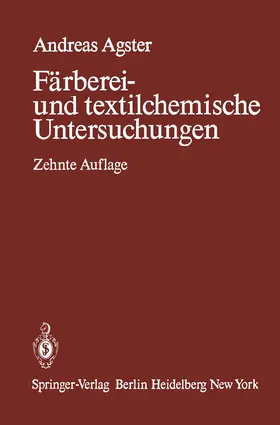 Agster |  Färberei- und textilchemische Untersuchungen | Buch |  Sack Fachmedien