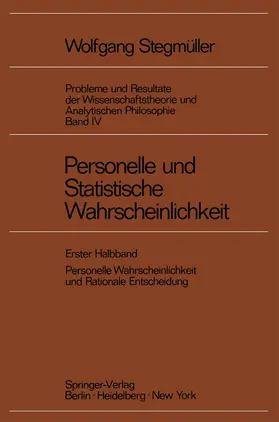 Stegmüller |  Personelle und Statistische Wahrscheinlichkeit | Buch |  Sack Fachmedien