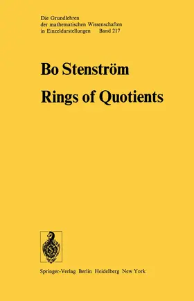 Stenström |  Rings of Quotients | Buch |  Sack Fachmedien