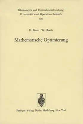 Blum / Oettli |  Mathematische Optimierung | eBook | Sack Fachmedien