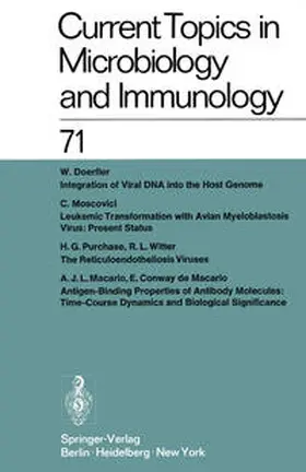 Arber / Henle / Schweiger |  Current Topics in Microbiology and Immunology / Ergebnisse der Mikrobiologie und Immunitätsforschung | eBook | Sack Fachmedien
