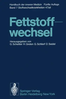 Schettler / Seidel / Greten |  Fettstoffwechsel | Buch |  Sack Fachmedien