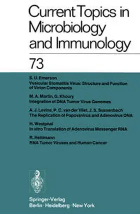 Arber / Schweiger / Henle |  Current Topics in Microbiology and Immunology / Ergebnisse der Mikrobiologie und Immunitätsforschung | Buch |  Sack Fachmedien