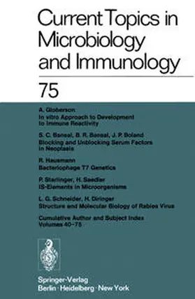 Arber / Henle / Schweiger |  Current Topics in Microbiology and Immunology / Ergebnisse der Microbiologie und Immunitätsforschung | eBook | Sack Fachmedien