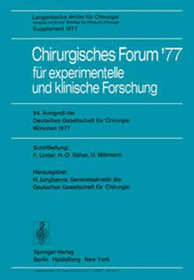 Junghanns |  Chirurgisches Forum '77 für experimentelle und klinische Forschung | eBook | Sack Fachmedien