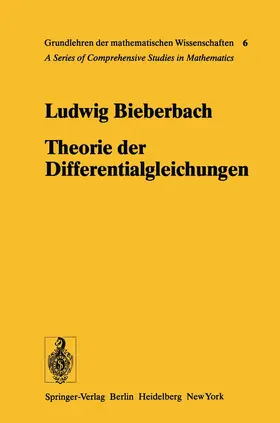 Bieberbach |  Theorie der Differentialgleichungen | Buch |  Sack Fachmedien