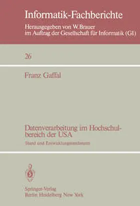 Gaffal |  Datenverarbeitung im Hochschulbereich der USA | eBook | Sack Fachmedien