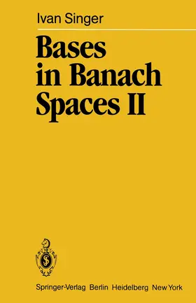 Singer |  Bases in Banach Spaces II | Buch |  Sack Fachmedien
